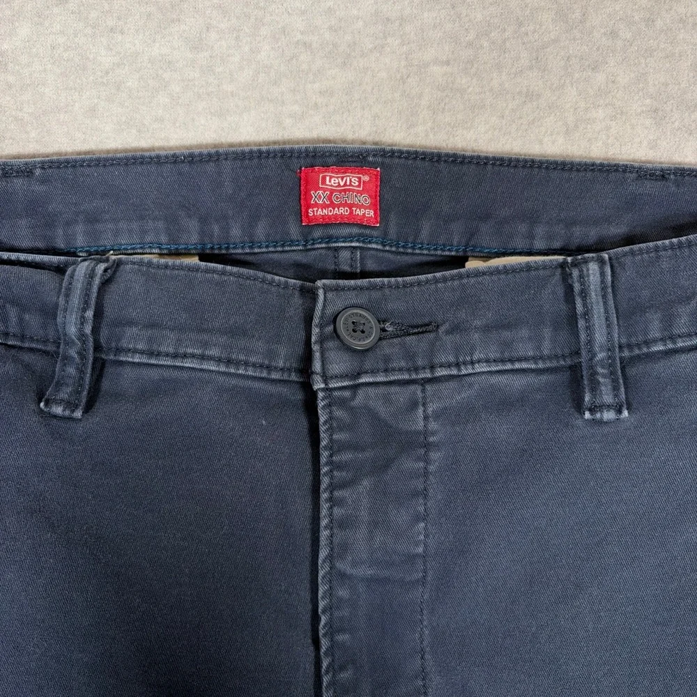 Levi's XX Chino Standard Taper Pants Mens 38x32 (Fits 36x29) Blue Stretch Cotton